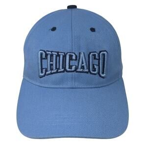 Chicago Strapback Baseball Cap Blue One Size Adjustable Embroidered Lightweight
